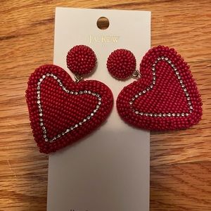 J. Crew beaded heart earrings